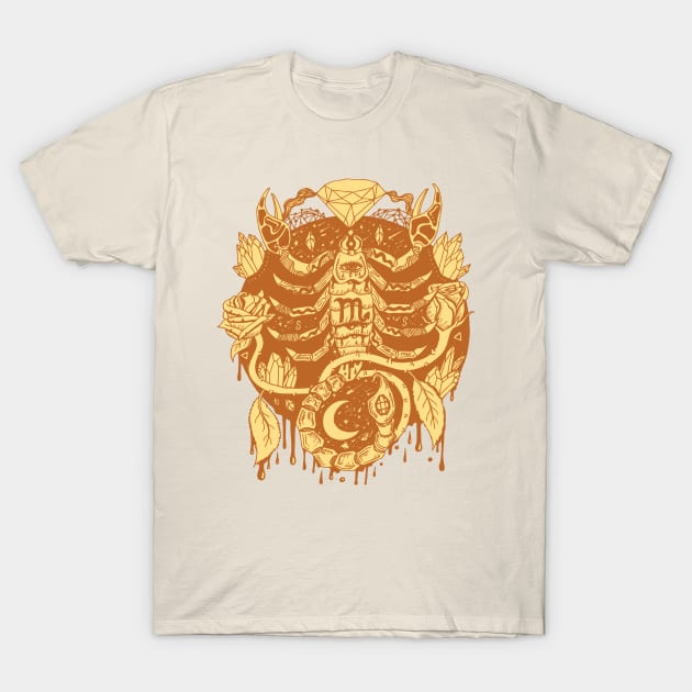 Terracotta Mystic Scorpio Zodiac T-Shirt by kenallouis